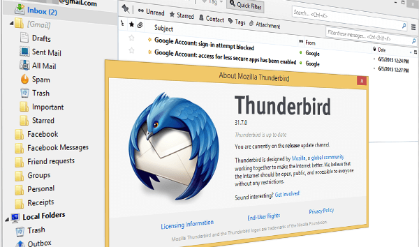 thunderbird and gmail
